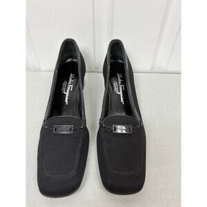 Salvatore Ferragamo Vintage Black Loafers Size 9 2A